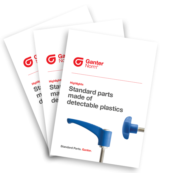 Standard parts made of detectable plastics